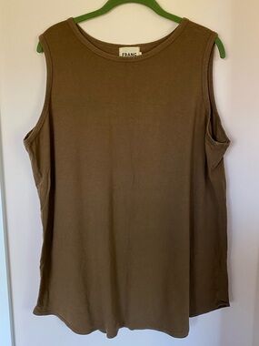 Brown Franc high neck tank - 3X